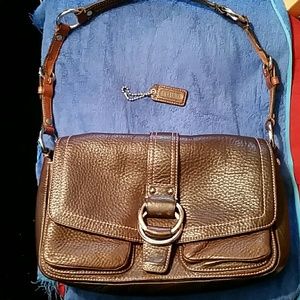 Authentic coach pebble brown leather